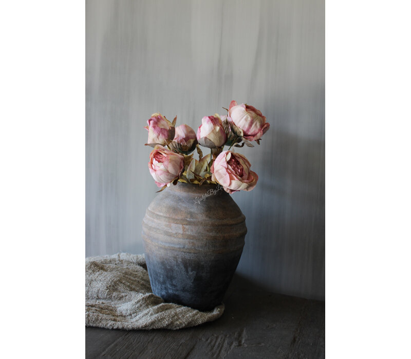 Bosje namaak pioenrozen oud roze 45cm