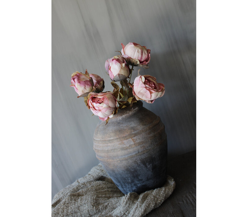 Bosje namaak pioenrozen oud roze 45cm