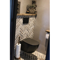 Houten teak wood wc-rol houder 67cm