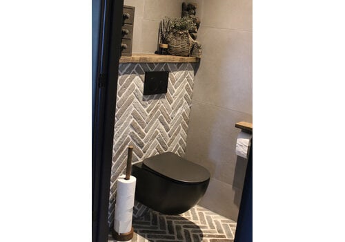 Houten teak wood wc-rol houder 67cm