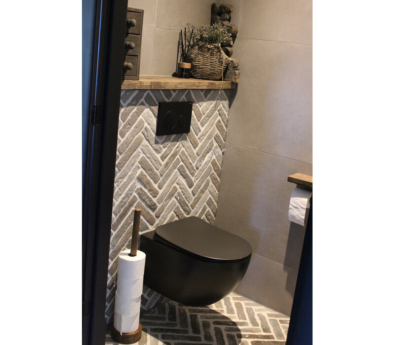 Houten teak wood wc-rol houder 67cm