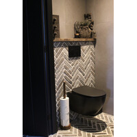 Houten teak wood wc-rol houder 67cm