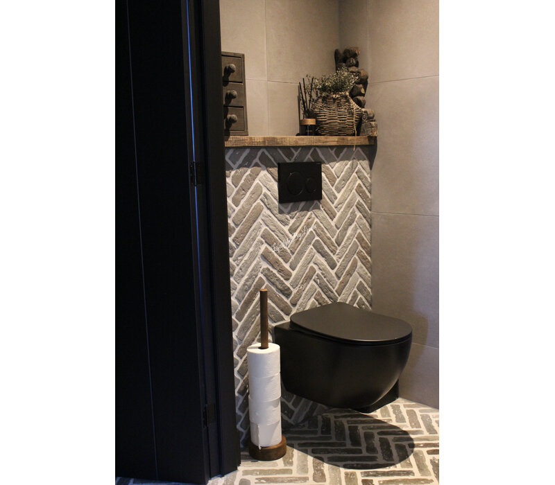 Houten teak wood wc-rol houder 67cm