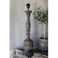Houten lampvoet rond ornament 70 cm