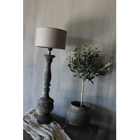 Houten lampvoet rond ornament 70 cm
