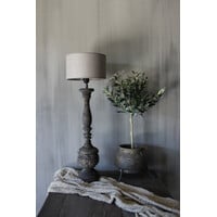 Houten lampvoet rond ornament 70 cm