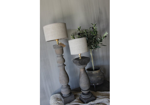 Cilinder lampenkap ruw linnen Leem 25 cm