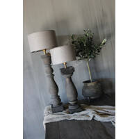 Cilinder lampenkap ruw linnen Leem 20 cm