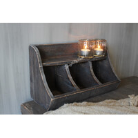 Houten gruttersbak Grey wash 35x20cm