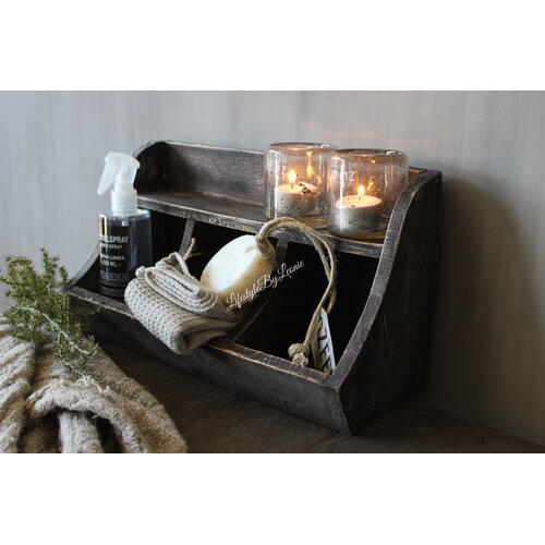 Houten gruttersbak Grey wash 35 x 20 cm 