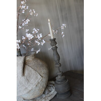 Houten dinerkaars kandelaar rond ornament 50cm