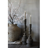 Houten dinerkaars kandelaar rond ornament 50cm