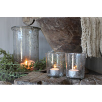 Aura Peeperkorn windlicht / drinkglas bubbels 9,5 cm