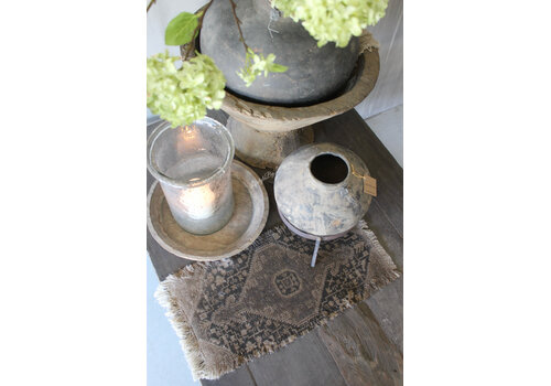 Shabby kelim kleedje Bruin / zwart 50x32cm