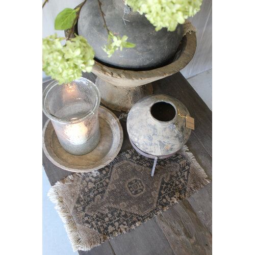 Shabby kelim kleedje bruin / zwart 50 x 32 cm 