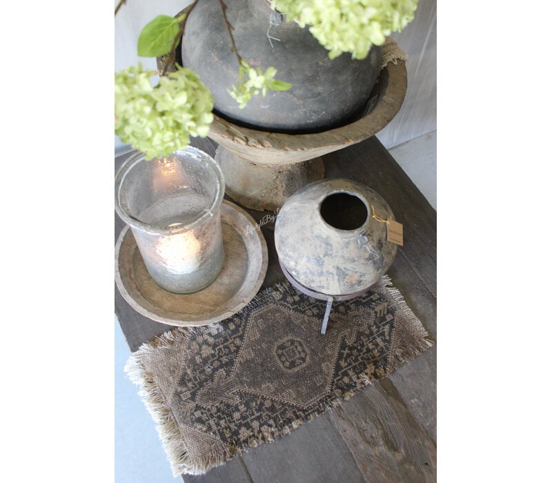 Shabby kelim kleedje Bruin / zwart 50x32cm