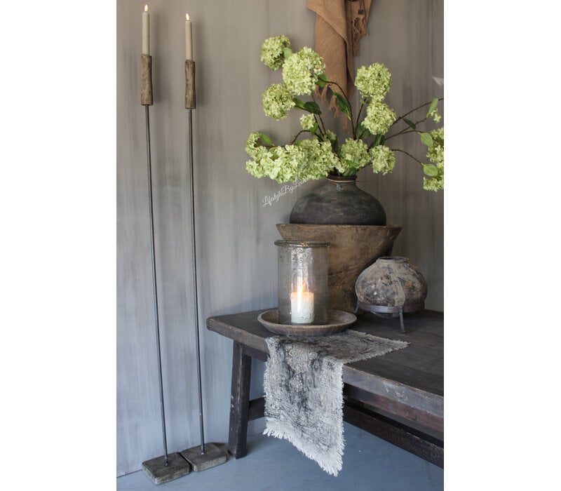 Shabby kelim kleedje Grijs/ bruin 50x32cm