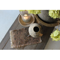 Shabby kelim kleedje rood / zwart 50 x 32 cm