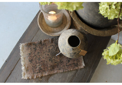 Shabby kelim kleedje Rood / zwart 50x32cm