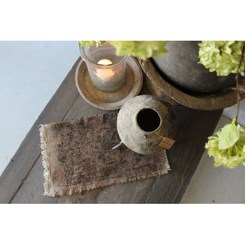 Shabby kelim kleedje Rood / zwart 50x32cm 