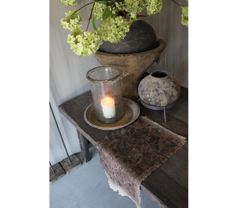 Shabby kelim kleedje Rood / zwart 50x32cm