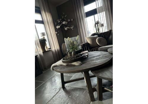 LUKSA Salontafel round Antique grey 100 cm