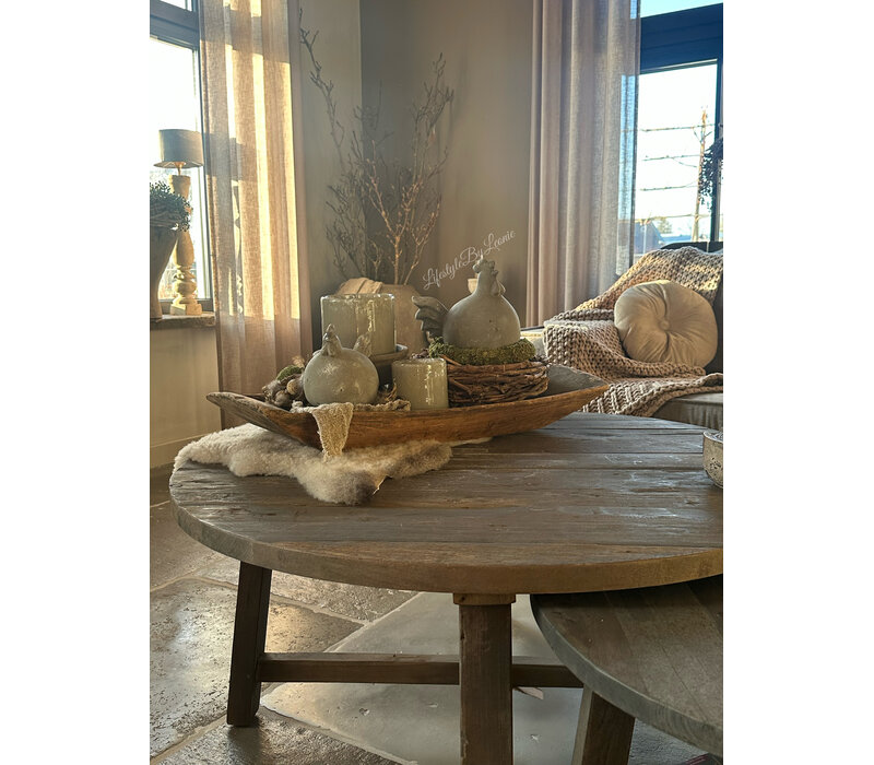 Salontafel round Antique grey 100 cm