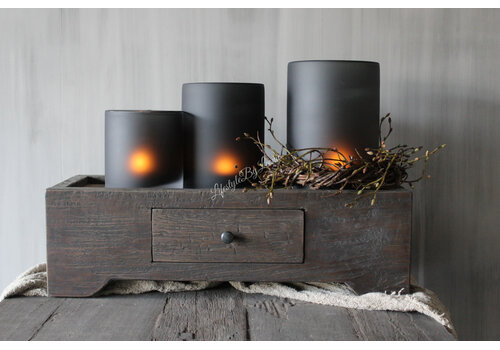 Dutz Cilinder windlicht DUTZ smoke-black 19cm