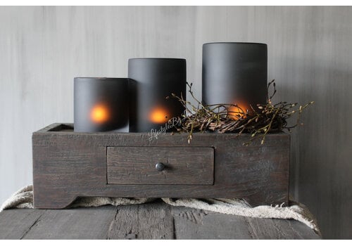 Dutz DUTZ cilinder windlicht smoke-black 19 cm
