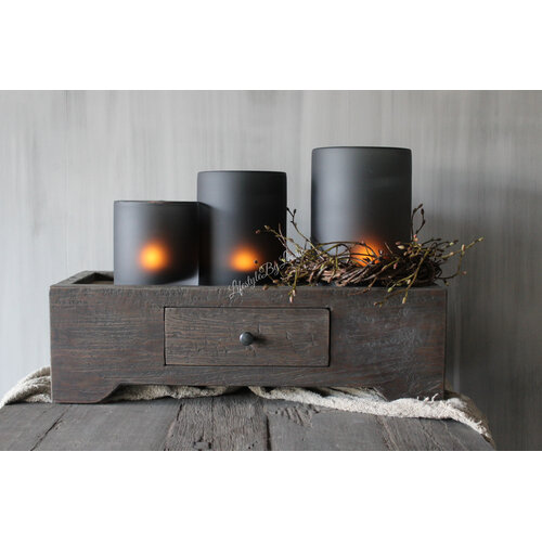 Cilinder windlicht DUTZ smoke-black 19cm 