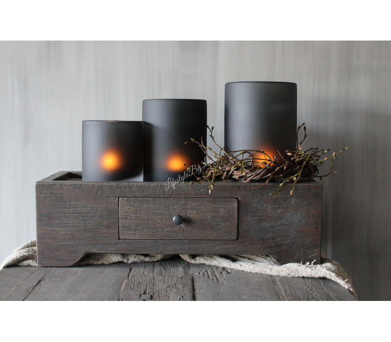 Cilinder windlicht DUTZ smoke-black 19cm