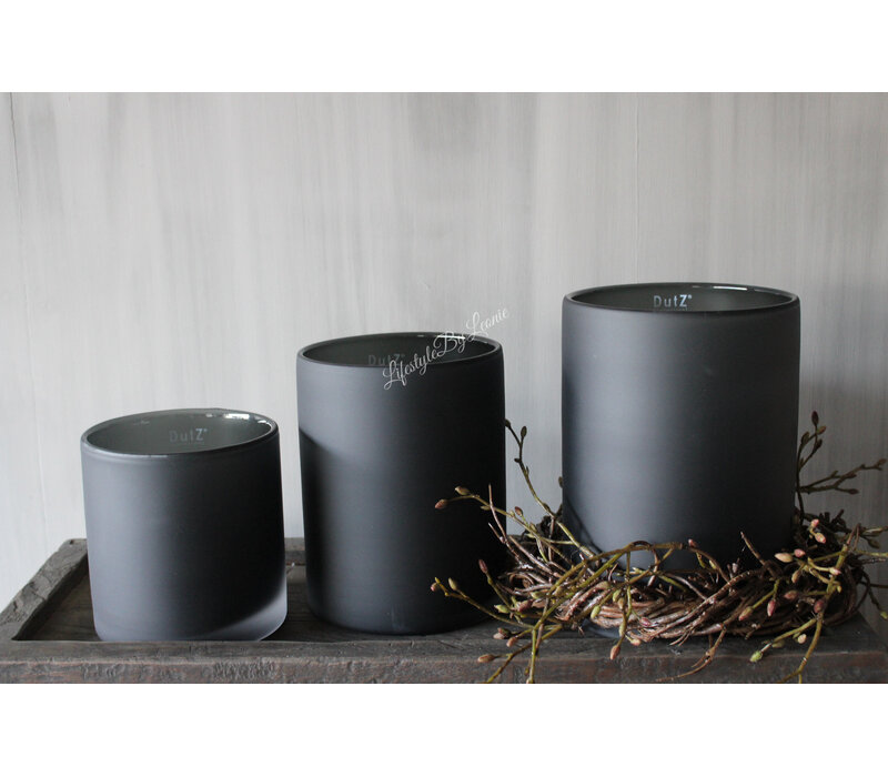 Cilinder windlicht DUTZ smoke-black 14cm