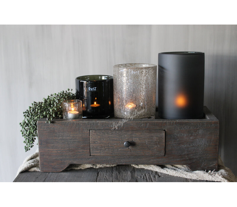 Cilinder windlicht DUTZ smoke-black 23cm