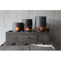 Cilinder windlicht DUTZ smoke-black 23cm