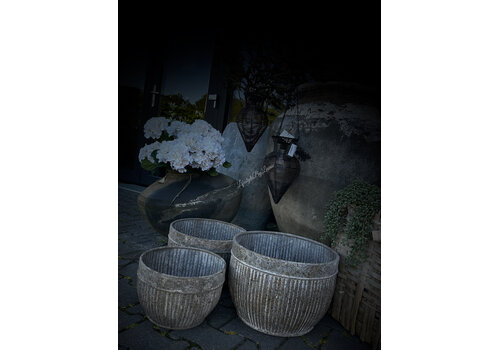 Metalen ronde plantenbak Nubia roest