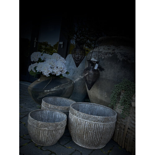 Metalen ronde plantenbak Nubia roest 