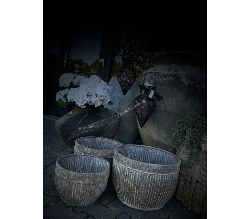 Metalen ronde plantenbak Nubia roest