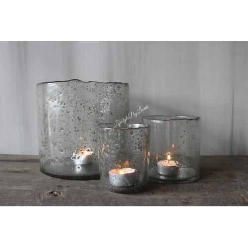 Hoffz Interior windlicht helder met bubbels 