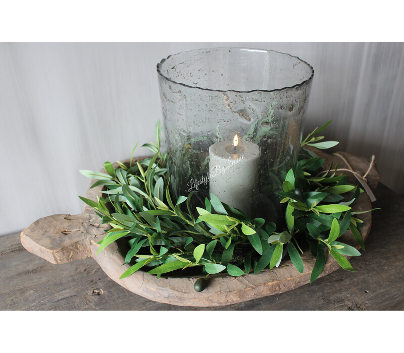 Hoffz Interior windlicht helder met bubbels