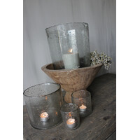 Hoffz Interior windlicht helder met bubbels