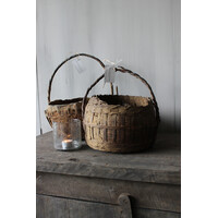 Aura Peeperkorn authentieke bamboo mand met hengsel