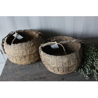 Aura Peeperkorn authentieke bamboo mand met hengsel