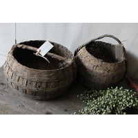 Aura Peeperkorn authentieke bamboo mand met hengsel