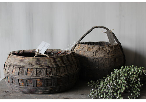 Aura Peeperkorn Aura Peeperkorn authentieke bamboo mand met hengsel