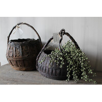 Aura Peeperkorn authentieke bamboo mand met hengsel