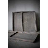 Aura Peeperkorn houten coffee holder / tray Old black 22x15cm