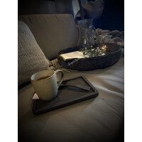 Aura Peeperkorn houten coffee holder / tray Old black 22x15cm