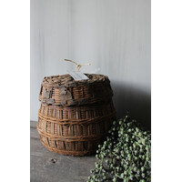 Aura Peeperkorn bamboo mand met deksel 22cm