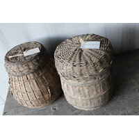 Aura Peeperkorn bamboo mand met deksel 22cm