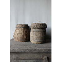 Aura Peeperkorn bamboo mand met deksel 22cm